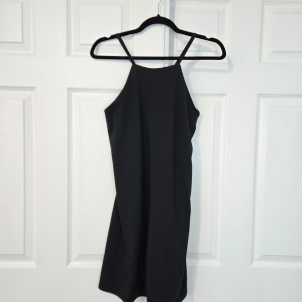 Madewell MWL‎ Black High Neck Active Dress Cross Back Built-in Bra Size L